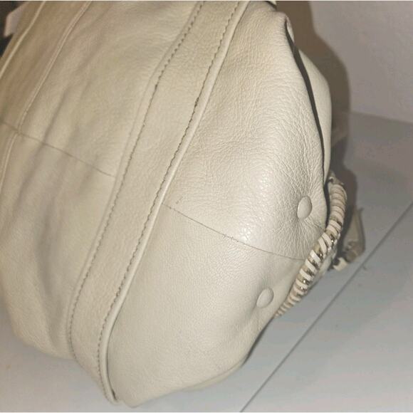 Cole Haan Leather Satchel Handbag Cream 15x8 - Picture 8 of 13